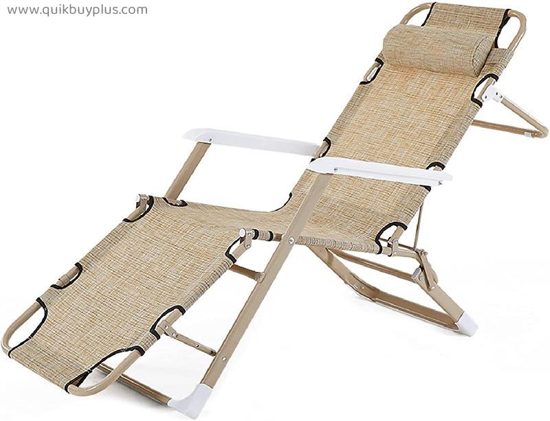 YX-ZD Breathable Zero Gravity Chairs with Headrest - Patio Folding Recliner Reclining Beach Chair Oversize Outdoor Lounger Chair Adjustable Backrest Office Sleeping Bed
