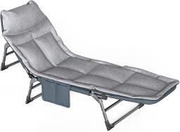 YX-ZD Patio Furniture Recliners Zero Gravity Chairs, 5 Gear Backrest Adjustable Recliner Garden Sun Chair Folding Single Bed Office Rest Bed Simple Camp Bed Escort Bed,A