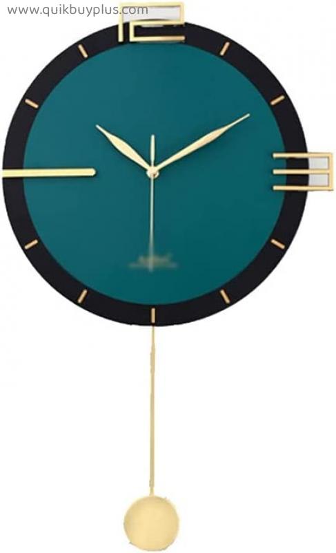 YXD Decor Clock Wall Modern Wall Clock Non Ticking Silent Large Wall Clocks with Pendulum Swing Round Dial Clock for Home Living Room Bedroom Modern Clock (Size : Small 20 inch)