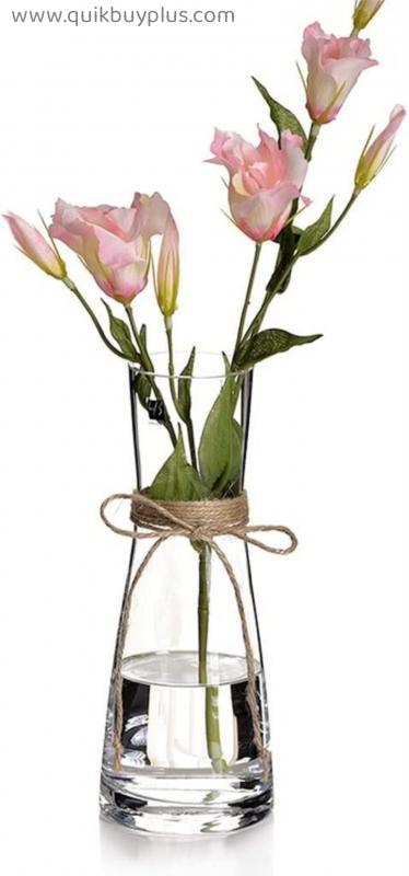 YYDS Vase Vase For Decoration Glass Vases For Home Flowers Rope Design Vase Home Living Room Wedding Decoration Gift Flower Vase (Size : 26X10X7cm)