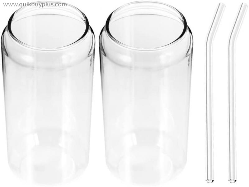 Yardwe 1 Set 350ml Mason Jars Glass Cup with Straw Cocktail Glass Cup Set Tall Drinking Glasses Iced Coffee Glasses Iced Tea Glasses Wine Cups Water Glasses