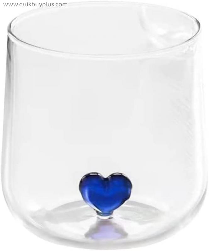 Yardwe Whiskey Glasses Love Heart Cocktail Glasses Wine Glasses Crystal Tumblers Drinking Cup Couple Toothbrush Cup Pink