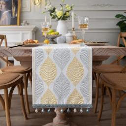 Yellow Leaf Pattern Table Runner Living Room Coffee Tea Desk Cover Simple Dining Table Cloth Hotel Table Runner