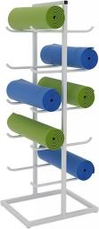 Yoga Mat Holder Stand Floor, Freestanding Large Capacity Foam Roller Organizer Rack, 5 Tier Metal Display Holder, Workout Room/Gym (Color : White)