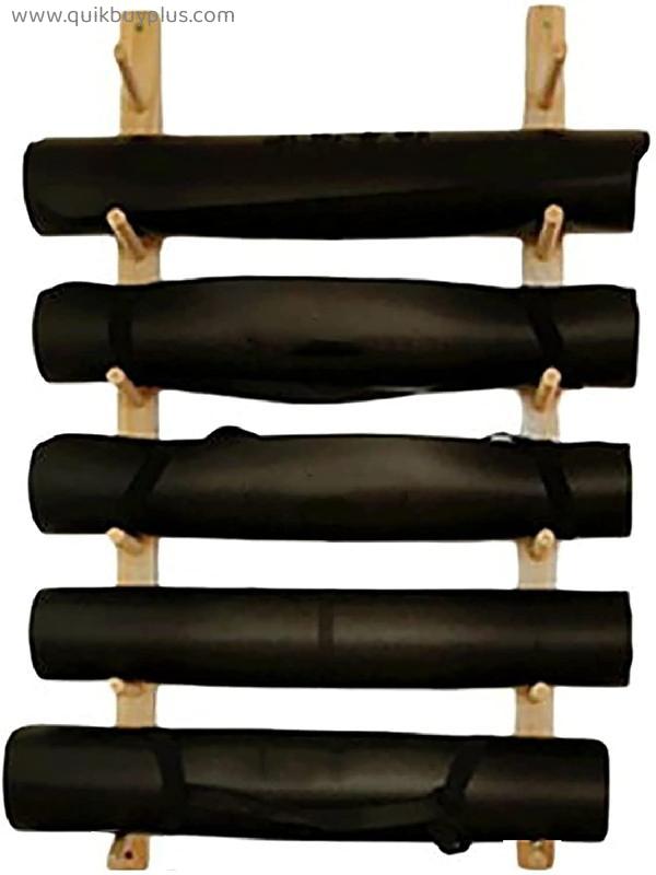 Yoga Mat Holder Wall Mount Wooden, Muti-Layer Hanging Foam Roller Storage Stand Rack, Heavy Duty Exercise Mats Organizer Shelf for Home/Yoga Studio (Size : 6 Tier)