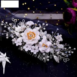 YouLaPan HP368 Gold Floral Wedding Hair Comb Bridal Crystal Pearls Headpiece Hair Accessories Bride Jewelry Women Hair Clips