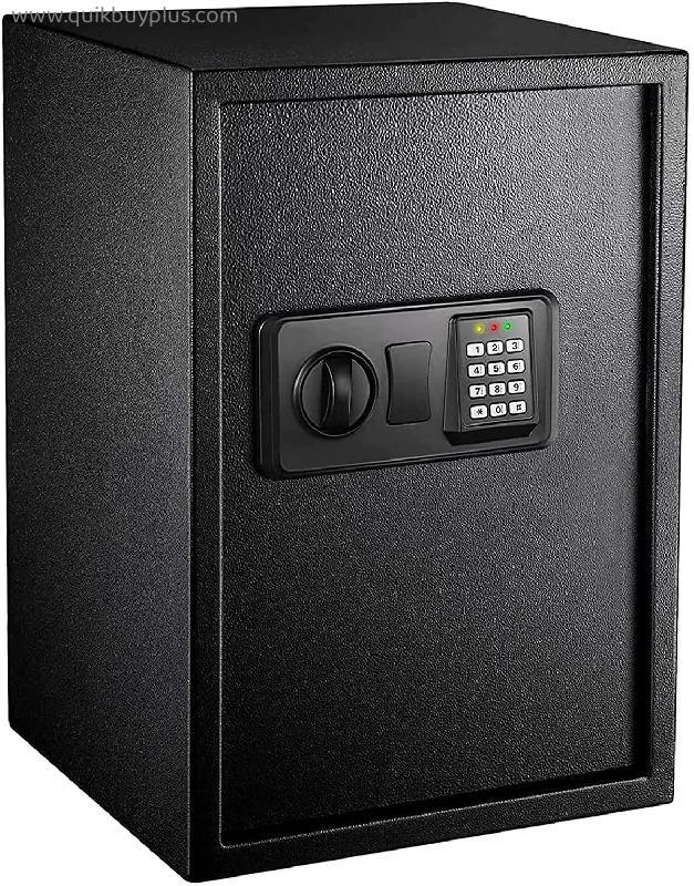 ZAMAX Safe Box, Fireproof Waterproof Safe Safe Box Home Safe Digital Lock Box with Instruction Light for Money Safe Cash Jewelry Passport Documents Gun Security for Home Office Gun Cash Use Storage