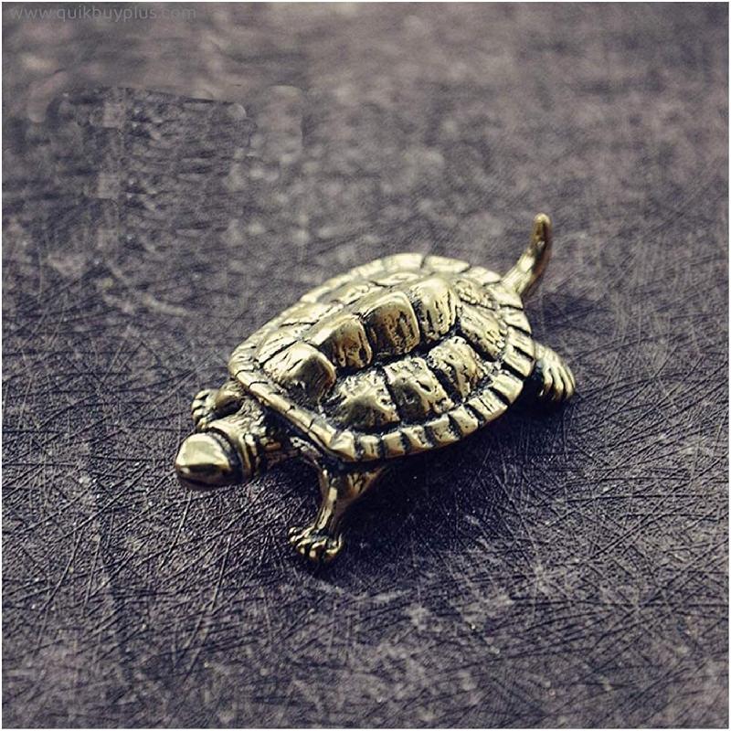 ZHANGZZ Animal Statues Mini Cute Brass Tortoise Vintage Turtle Statue Metal Figure Decoration Animal Sculpture Home Office Desk Decorative Ornament Toy Gift Decorations for Living Room
