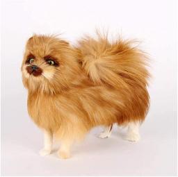 ZHANGZZ Animal Statues Statue Ornaments Sculptures Simulation Dog Ornaments Pomeranian Living Room Decoration Furnishings Crafts Creative Gifts Decorations for Living Room