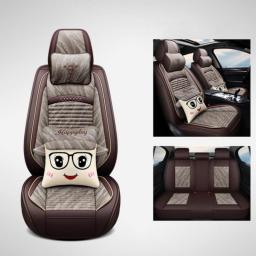 ZHOUSHENGLEE Linen Flax Car Seat Cover For DS All Models DS-5 DS-6 DS-5LS Car Accessories Auto Cushion Protector Auto Styling