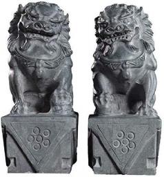 aasdf Chinese Feng Shui A Pair of Beijing Lions Fu Foo Dog Statue Prosperity Town House Evil Spirit Decoration Sculpture for Home and Office
