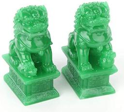 aasdf Large Pair of Fu Foo Dogs Guardian Lion Statues, Feng Shui Decor, Resin Prosperity Figurine, 5 inch * 4 inch * 6.3 inch
