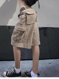 Harajuku High Waist Sexy Casual Cargo  Shorts Women's Summer Shorts For Women Woman Clothes Wide Leg Short Woman Hot Pants