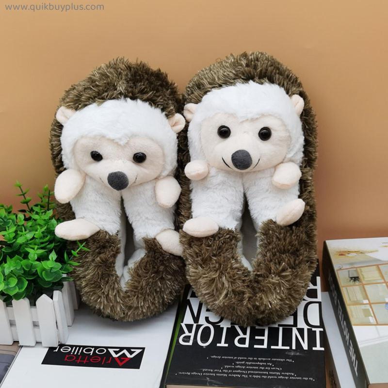 hedgehog Indoor Slippers Special offer custom a warm winter lovers home slippers thick hard bottom shoes on floor lovers shoes