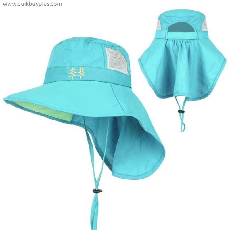 kids UV protection bucket hat quick dry wide brim fishermen sun hat outdoor beach summer hat hiking camping fishing cap panama