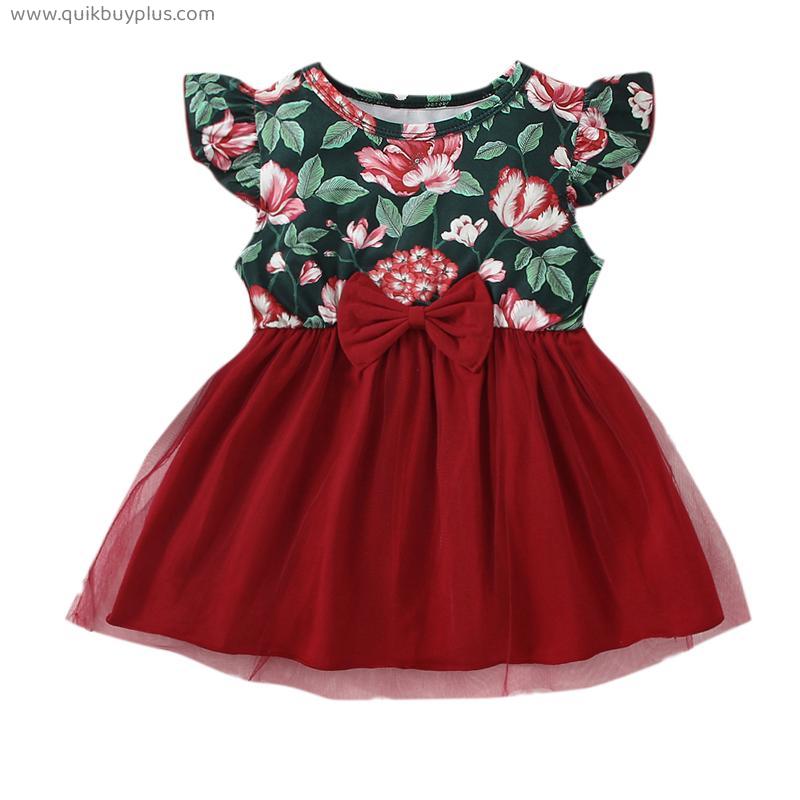 ma&baby 3-24M Infant Newborn Baby Girl Dress Floral Bow Tulle Tutu Dresses For Girls Summer Clothing Costumes D01