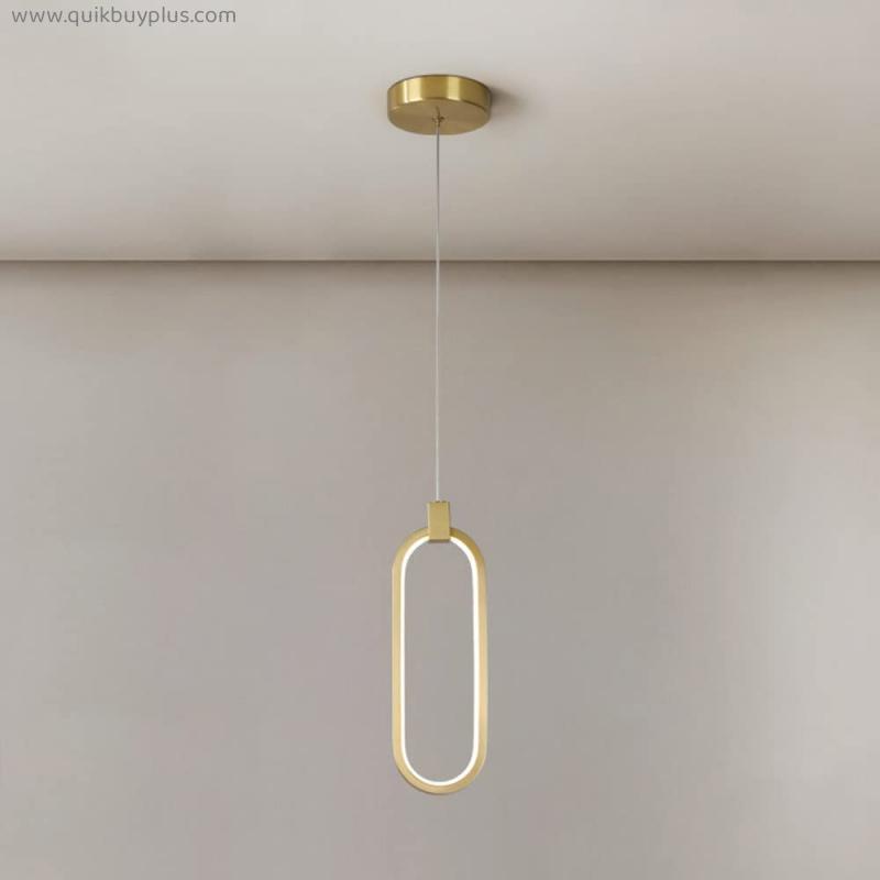malist Brass Pendant Light LED Dimmable Bedside Chandelier Nordic Home Dining Hallway Suspended Light Fixture Modern Bedroom Living Room Ceiling Hanging Lamp H13.00in