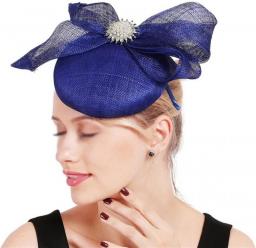 N/a 4-Layer Women Formal Hats Chapeau Pillbox Caps Ladies Elegant Feathers Fascinators Headband Hair Accessories (Color : Blue, Size : One Size)