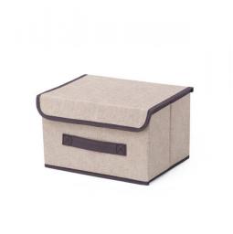 New Cotton Clothes Basket Washable Linen Fabric Folding Cd Storage Box Toys With Lid Organizer Non-woven Folding Storage Box