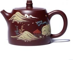 Teapot 190ml Yixing Purple Clay Teapots Handmade Landscape Pattern Tea Pot Beauty Kettle Chinese Zisha Tea Set