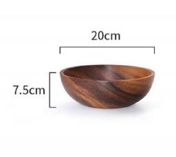 wooden bowl Japanese style wooden tableware household and basin fruit plate salad bowl whole wooden soup bowl wooden bowl