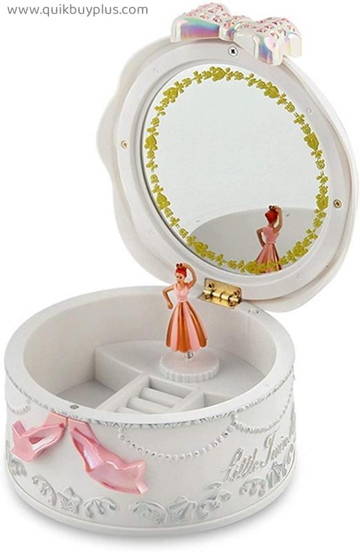 zxb-shop Music Box Girl Music Jewelry Box Ballerina Spinning Music Box Gramophone Toy Children's Birthday Gift Wood Musical Box (Color : Pink)