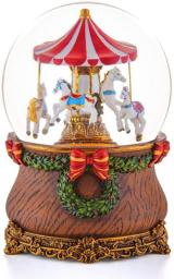 zxb-shop Musical Jewelry Box Crystal Ball Music Box with Carousel,Home Decor Ornament,Creative Gifts for Christmas/Valentines/Birthday,Romantic,Snow Musical Box Jewel Case